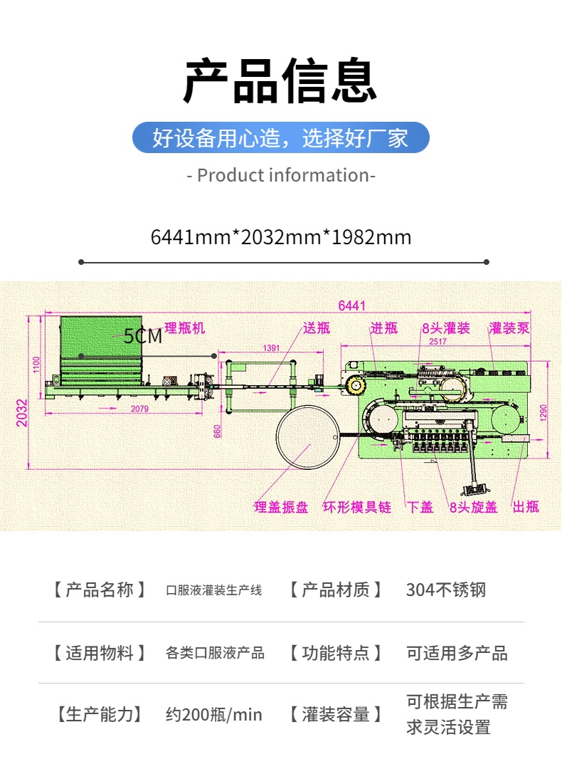 全自动口服液灌装机技术参数与设计图纸