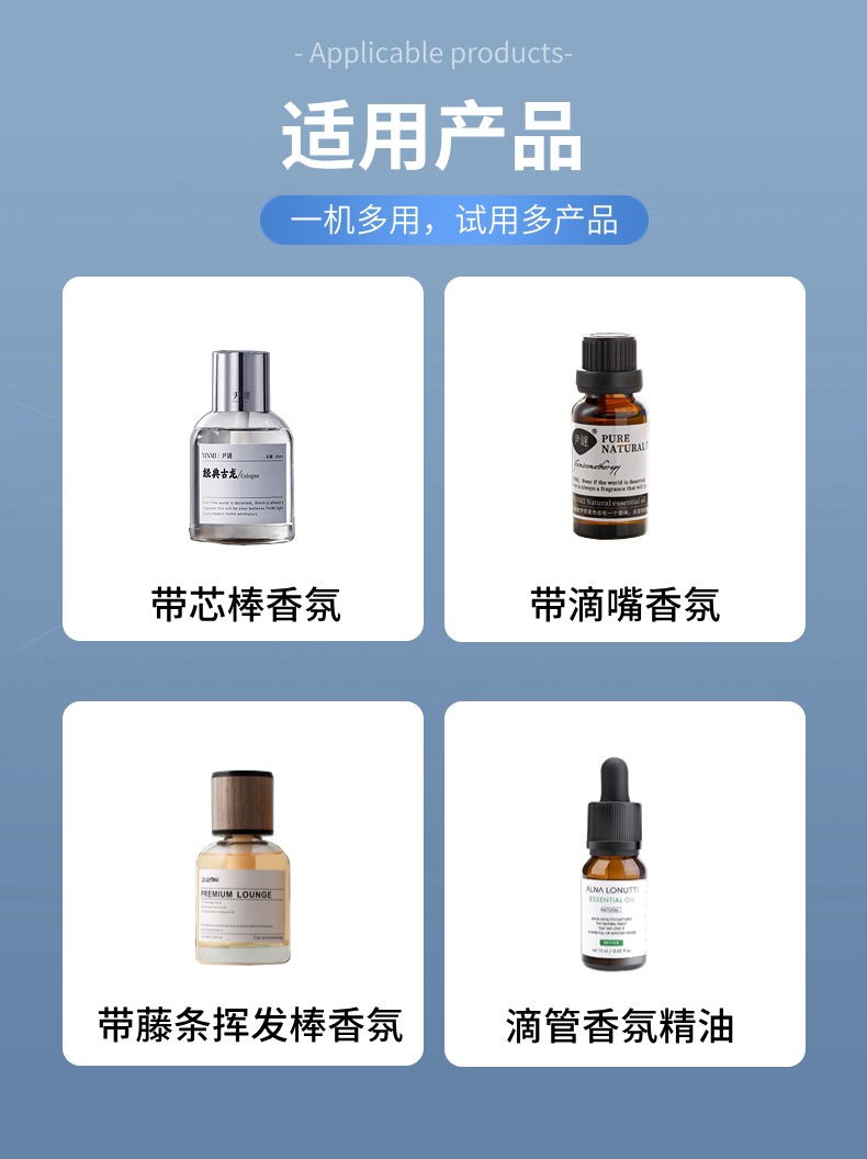 香氛香水精油灌装(芯棒藤条组合)旋盖一体机适用产品